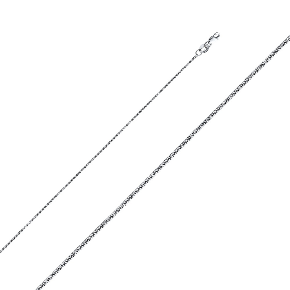 14K  0.8 mm Diamond cut Square Wheat Chain -20"
